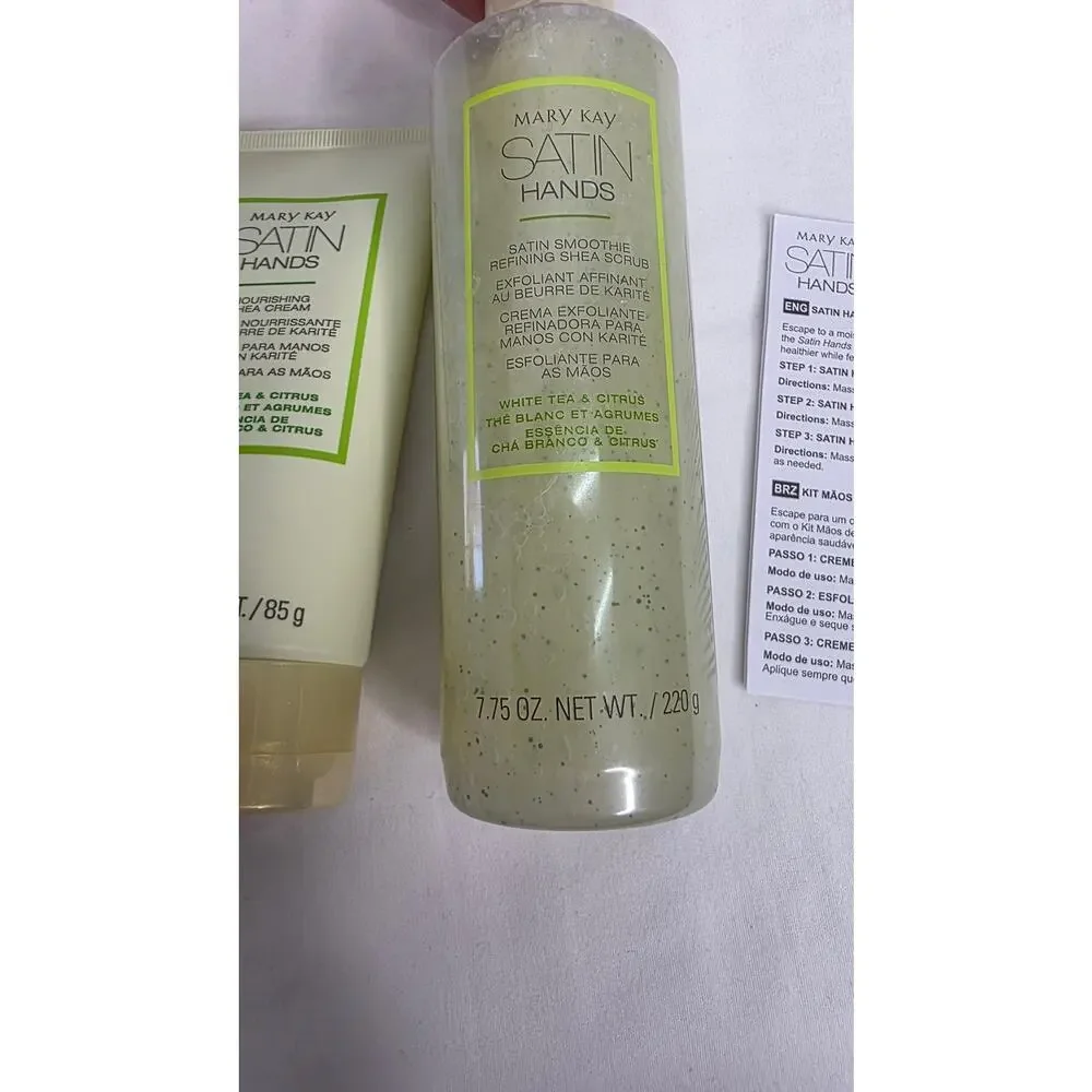 Satin Hands Mary Kay White Tea & Citrus Pampering Gift Set With Bag